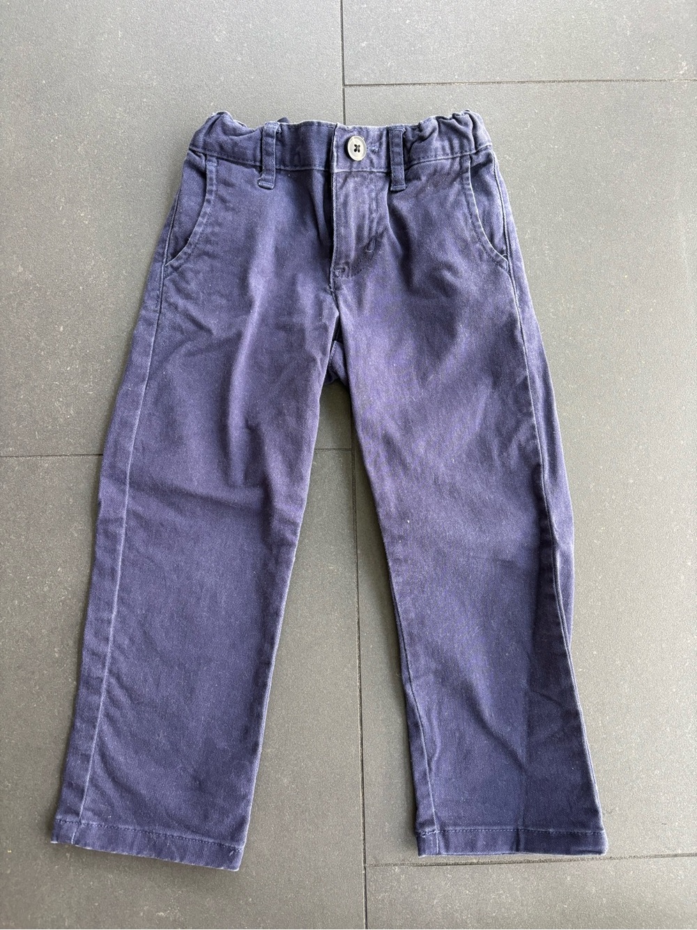 Hope & Henry organic cotton stretch navy chinos, 3T